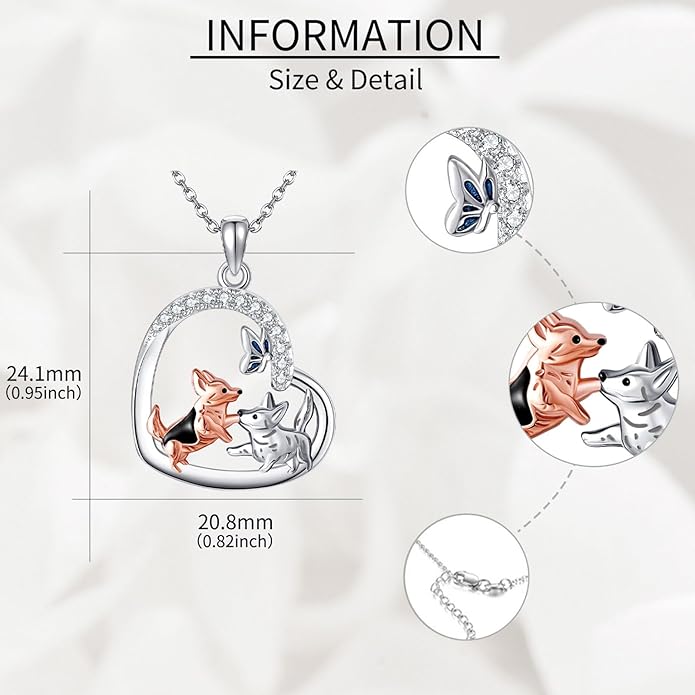 Capybara/Squirrel/Chihuahua Necklace Sterling Silver Chihuahua Squirrel Jewelry Capybara Gifts for Women