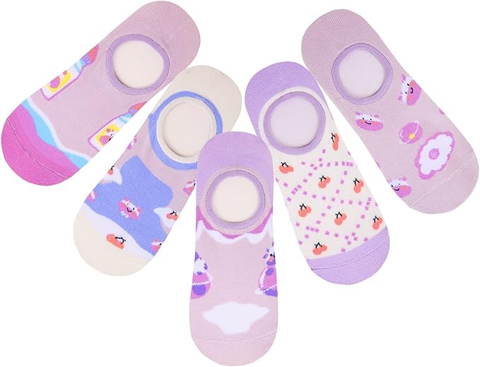 Benefeet Sox Womens Girls Cute No Show Liner Socks Non Slip Funny Patterned Low Cut Socks Novelty Cotton Loafer Footies Sock