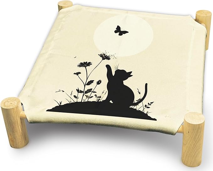 Cozy Butterfly Flower Cat Beds, Wooden Hammock Bed for Indoor Cats, All Seasons Comfort, Cat Bed Also Suitable for Small Dogs, Pet Beds