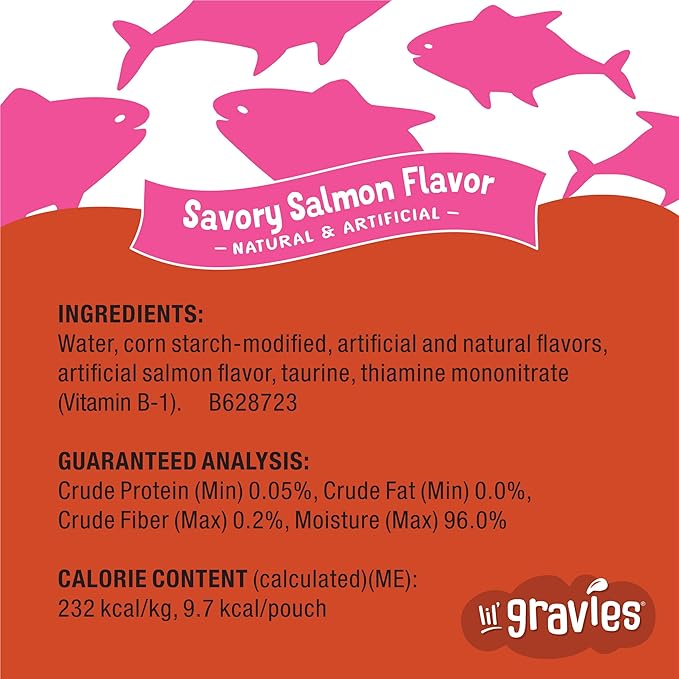 Purina Friskies Lil' Gravies Savory Salmon Flavor Cat Food Complement Lickable Cat Treats - (Pack of 16) 1.55 oz. Pouches