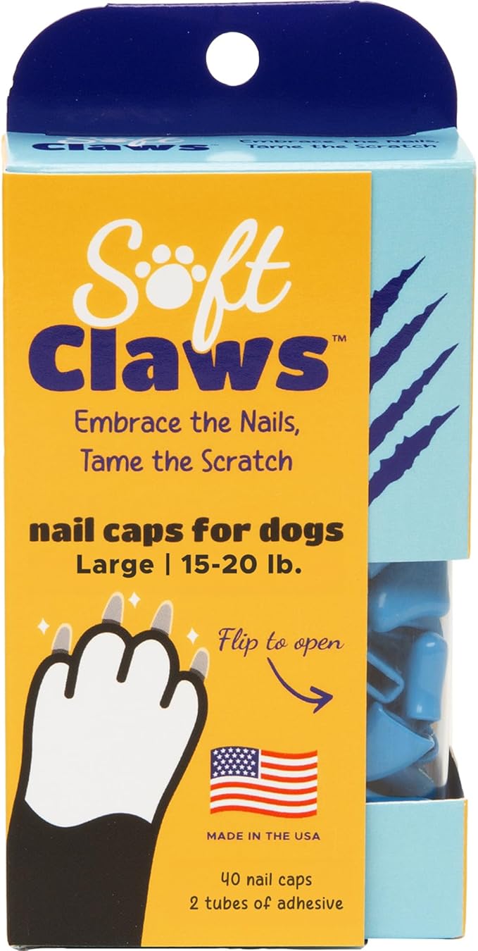 Canine Soft Claws Dog Nail Caps Take Home Kit, Large, Blue