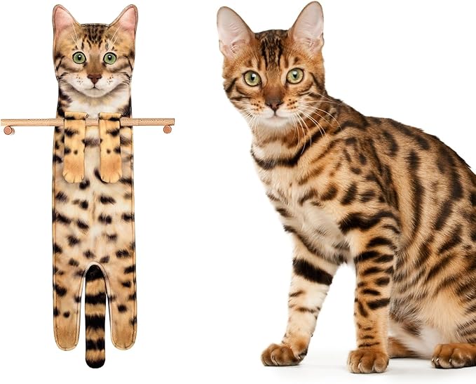 Cat Hand Towels for Kitchen Bathroom - Cute Cat Decor Gadgets - Hanging Soft Absorbent Hand Face Towel - Funny Birthday Mothers Day Housewarming Holiday Unique Gifts for Women Mom Lady Cat Lovers