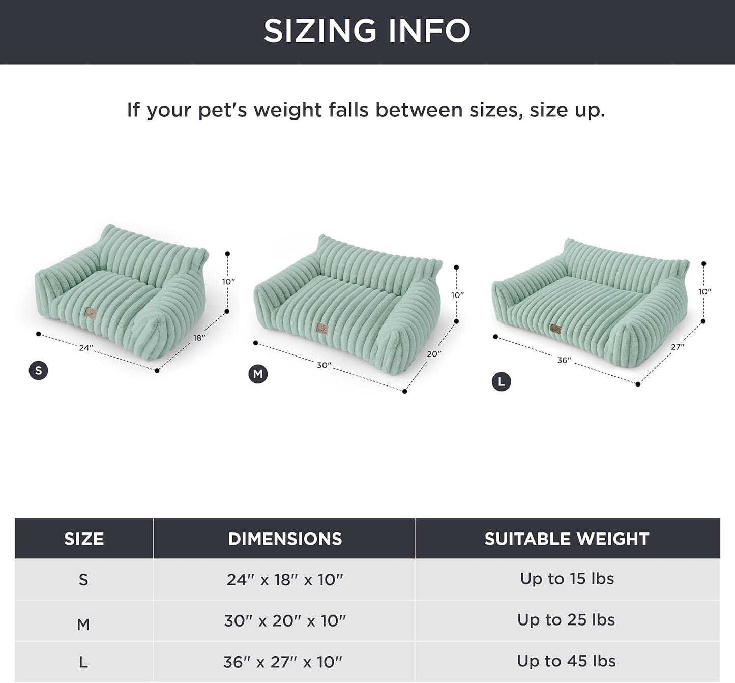 Bedsure Cute Dog Couch for Pets - Fluffy Dog Sofa with Premium Soft Corduroy Fleece, Pet Couch Bed with Washable Cover, Supportive Pet Sofa Bed for Medium Large Dogs, 36inch, Garden Green