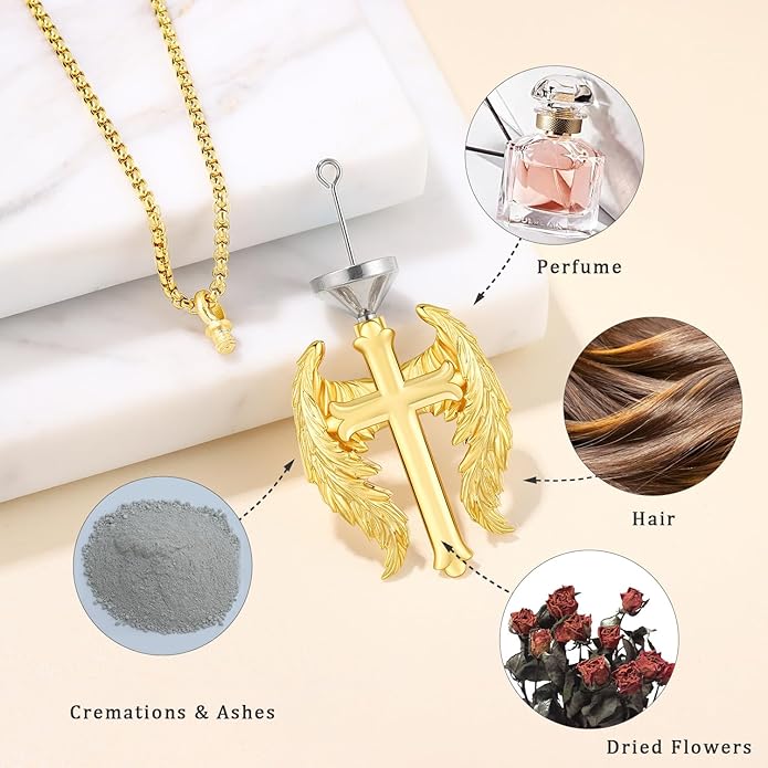 Aniu Cremation Jewelry for Ashes S925 Sterling Silver Urn Necklace Memorial Necklace for Human Ashes of Loved Ones Keepsake Pendant for Men Women