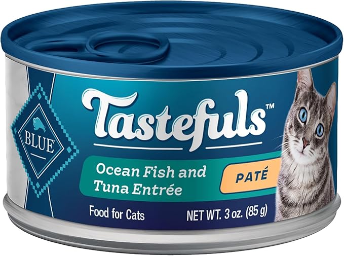 Blue Buffalo Tastefuls Ocean Fish and Tuna Entree Wet Cat Food Pate, 3 oz., Case of 12