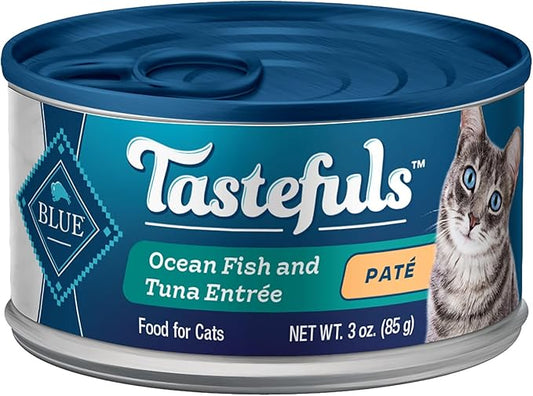 Blue Buffalo Tastefuls Ocean Fish and Tuna Entree Wet Cat Food Pate, 3 oz., Case of 12