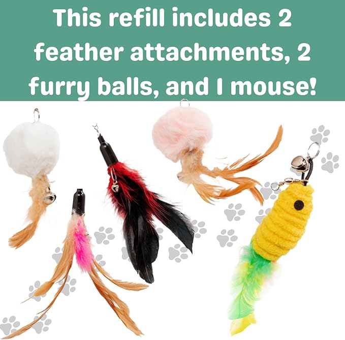 5pc Feather Refill Cat Toy Feather Cat Wand Toy Refill Cat Toys With Feathers Cat Feather Toy Refill Cat Teaser Toy Attachments Feather Cat Toys Cat Toy Feather Wand Cat Lures Attachmets Kitten