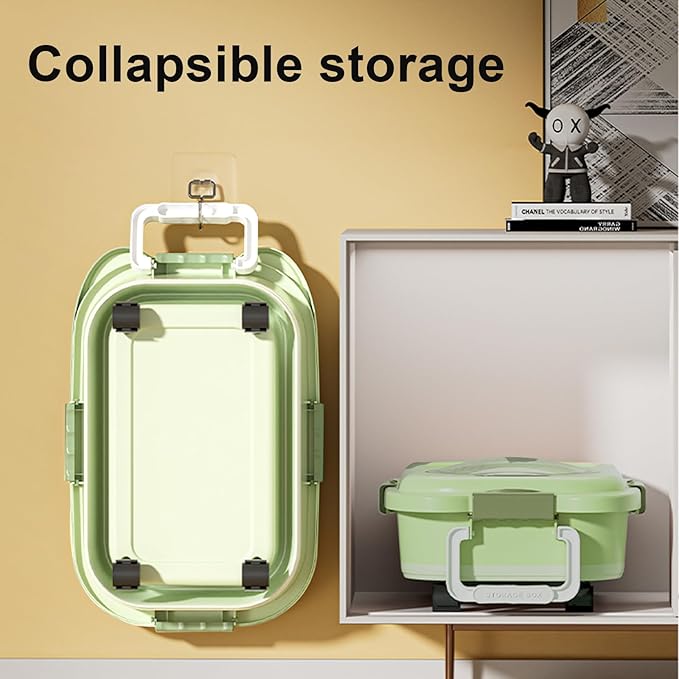 Dog Food Storage Container,Collapsible Dog Food Container with Travel Silicone Bowl and Scoop for Dog/Cat/Bird Food,Keep Dry Food Fresh,Easy to Move.Green(18LB)