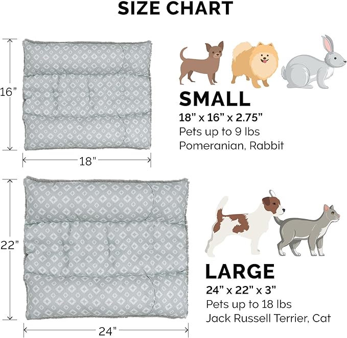 Furhaven Cat Bed for Indoor Cats, Washable w/ Removable Bolsters, For Pets Up to 9 lbs - Plush & Diamond Print Cuddle Loaf Mat - Gray, Small