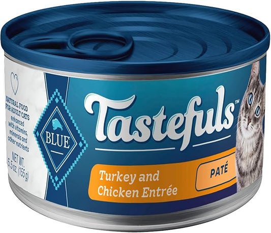 Blue Buffalo Tastefuls Turkey & Chicken Entrée Pate Cat Canned Food, Wheat Free, 5.5 Ounces (Pack of 1)