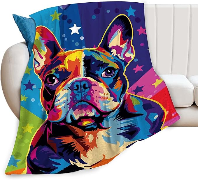 Bulldog Throw Blanket Bulldog Gifts for Kids Girls Boys Adults Women Men Soft Cozy Warm Plush Fluffy Fuzzy Fleece Blanket Decor 40''X50''