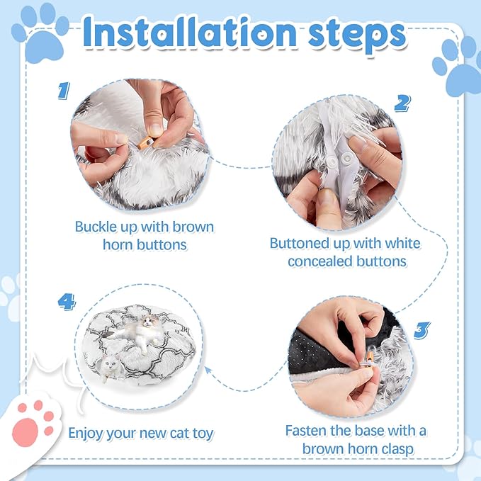 Cat Tunnel Bed,Collapsible Cat Donut Tunnel,Circle Foldable Peekaboo Cat Cave,Enrichment Cat Tube for Indoor Cats,Puppy and Pet