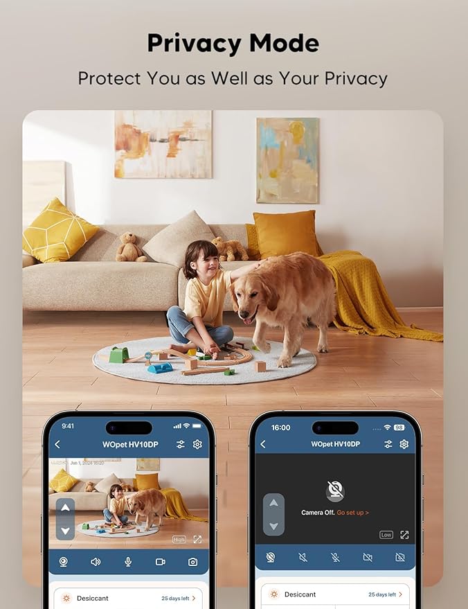 WOPET Automatic Cat Feeder with Camera for Two Cats, 1080p HD Automatic Dog Feeder, 5G WiFi Pet Feeder with Night Vision for Cat & Dog, SD Card Storage & 2-Way Audio,White 6L