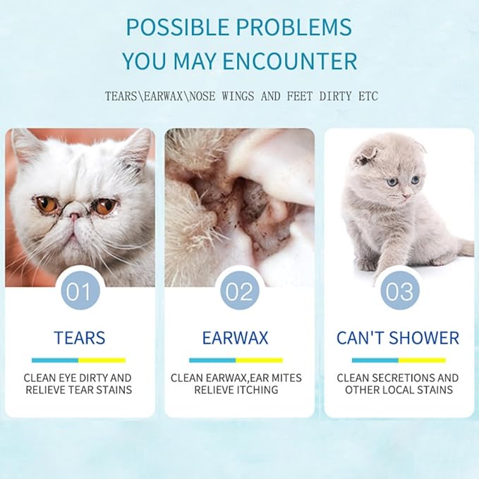 4 Pack Dog Individually Packaged Wipes Cat Wipes Pet Travel Wipes Pet Care Wipes Cat Dog Cleaning Wipes Perfect Travel Companion for Dogs and Cats(40 Counts)