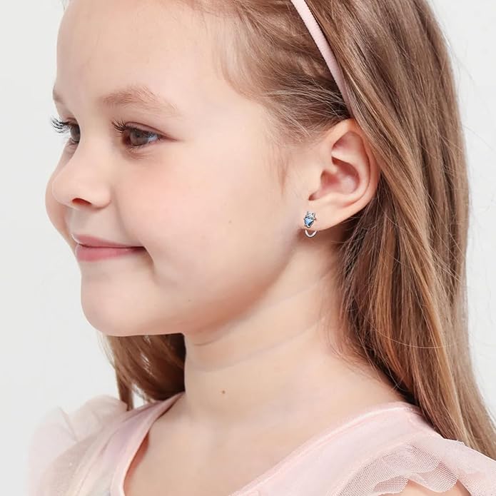 925 Sterling Silver Cat Earrings Cute Animal Kitten Stud Earrings cat Jewelry Gifts for Women Girls Hypoallergenic Earrings for Sensitive Ears