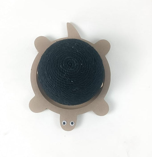 2 in 1 Cat Scratch Post - Wooden Base, Mushroom Sisal Post, Cats Interactive Track Ball Toy - Cat Scratcher Toys for Indoor Fun