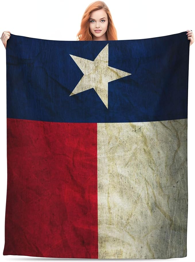 Texas Flag Soft Throw Blanket Flannel Fleece Blankets Warm Cozy Lightweight Fuzzy Blanket for Bed Sofa Couch Home Decor 60"X50"