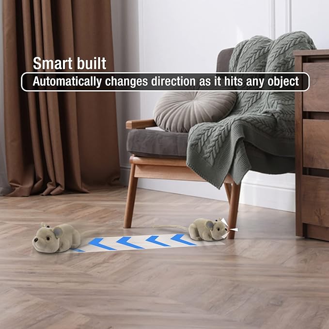 CSD Interactive Cat Mouse Toy - Mouse Hunting Cat Toy - Fake Rat Toy Mouse for Cats with Remote Control - Interactive Cat Pet Toy for Boredom, Physical & Mental Stimulation - Realistic Mouse Toy