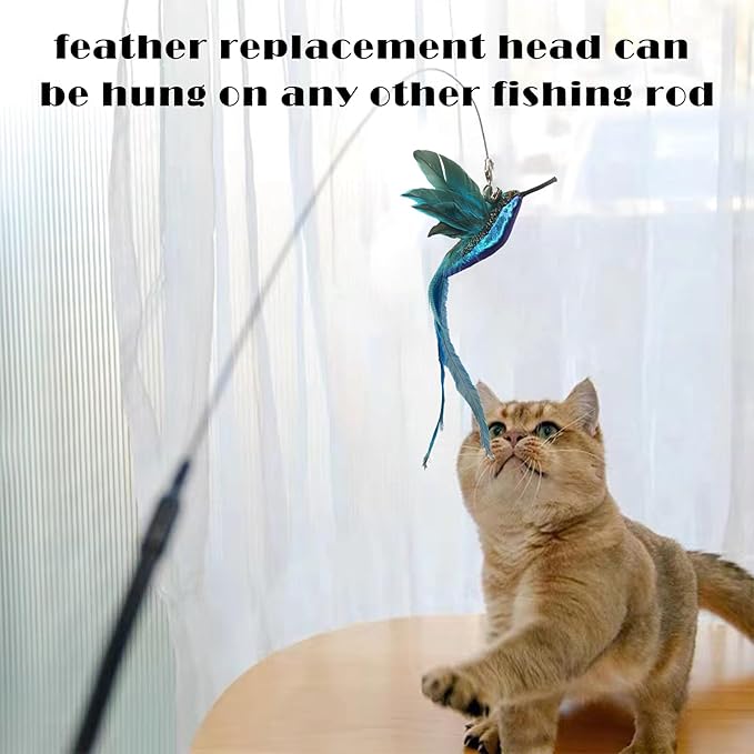 Cat Feather Toys Replacement Cat Wand Toy 3pcs Cat Wand Attachments Interactive Cat Toys for Indoor Cats Suitable for Cat Stick Toys