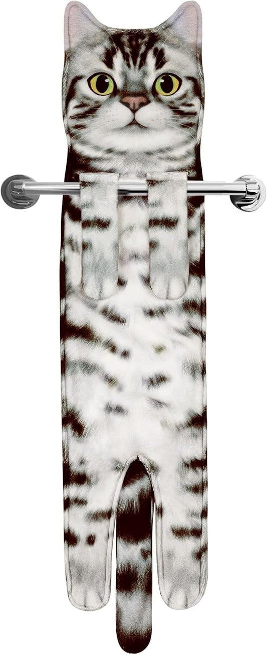 AGRIMONY Cat Funny Hand Towels - Cute Cat Decor Decorative Hanging Towels Cat Gifts Housewarming Birthday Gifts for Women Cat Lovers