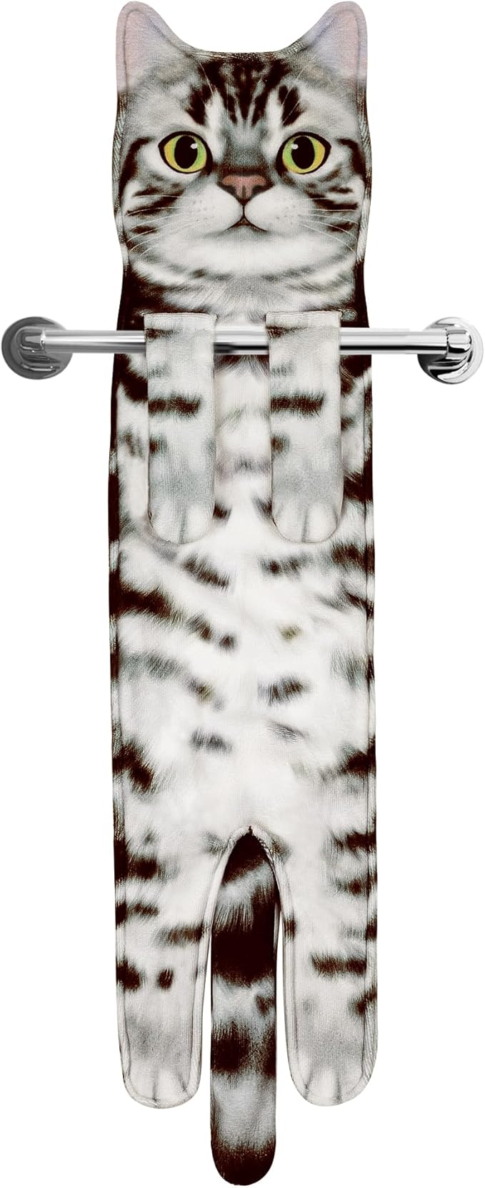 Cat Funny Hand Towels for Bathroom Kitchen- Cute Decorative Kitten Decor Hanging Face Towels- Unique Housewarming Valentines Mothers Birthday Gifts for Women Mom Cat Lovers