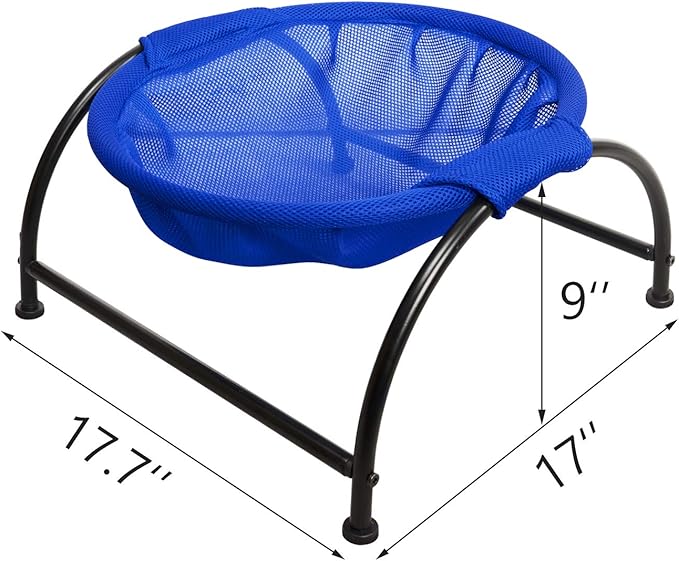 MW Cat Hammock Bed Free-Standing for Small Large Cats Washable (Blue)
