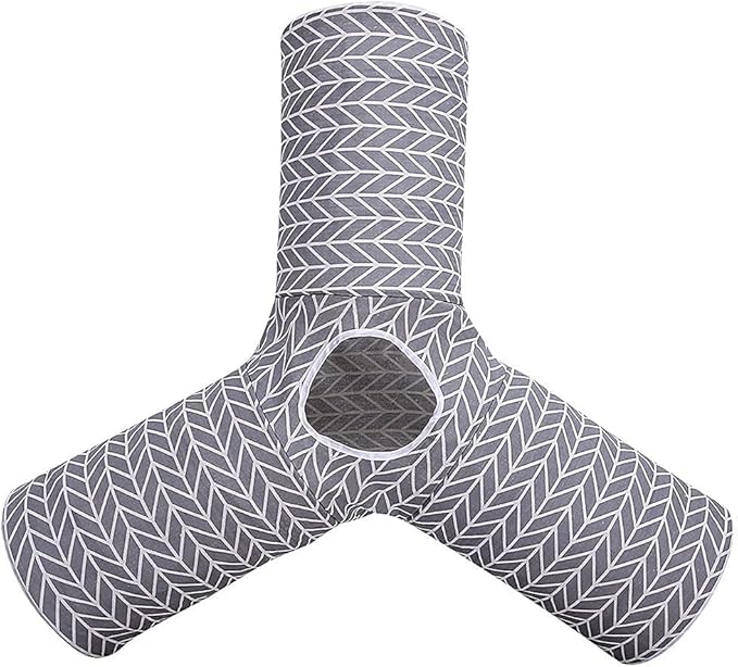 Cat Tunnel,Cat Tunnel for Indoor Cat, Kitten Toys Collapsible 3 Ways Play Toy, Pet Tube Hideaway Tunnel with Ball for Cats Rabbits Kittens (Gray Arrow)