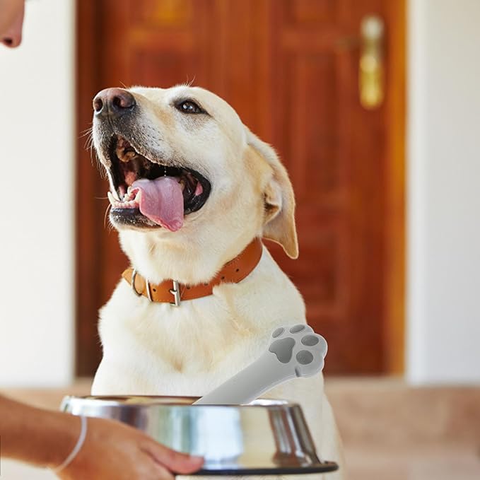 Mipcase Cat Food Scoop Silicone Dog Cat Food Spoon Cat Paw Design Multi- Functional Pet Food Can Spoon Manual Can Opener Dog Wet Food Spoon Cat Feeding Scoop Cat Claw Spoon