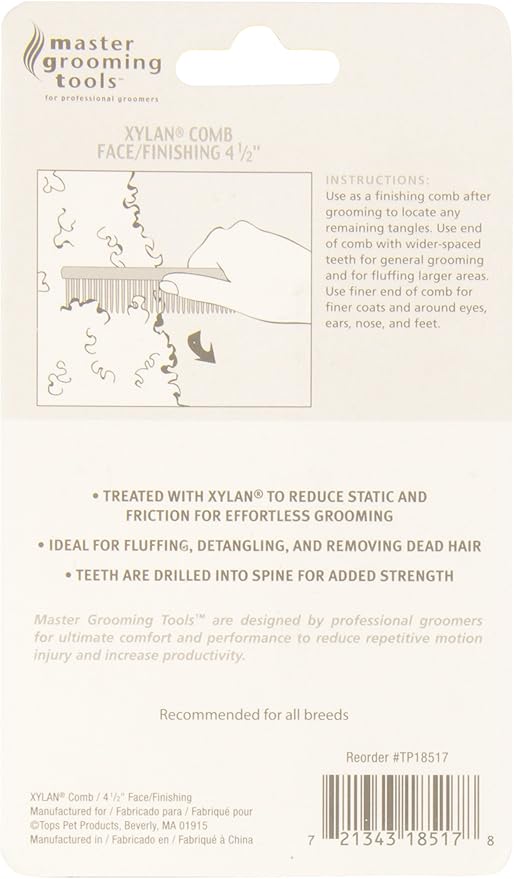 Master Grooming Tools MGT Xylan Comb Face/Finishing