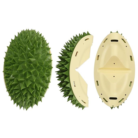 YAODHAOD Cat Corner Scratcher Durian Shaped Corner Tickler Cat Mint Self Groomer Toy Kittens Wall Corner Massage Comb Scratcher Board for Indoor Cats (Green)