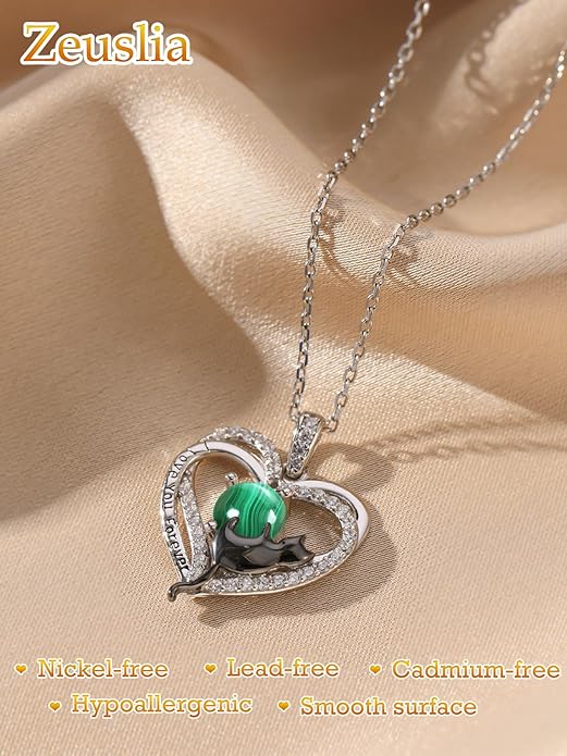 Birthstone Cat Necklaces,925 Sterling Silver Cat Necklace Heart Pendant for Women,Dainty Animal Jewelry for Her,Wedding Anniversary Birthday Gifts for Women Mom Grandma