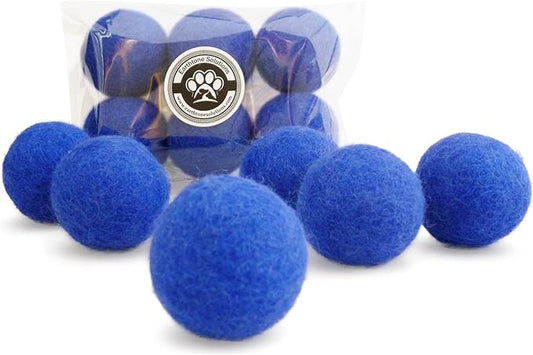 Wool Cat Toys - Felt Cat Toy Balls for Small Pet Fetch and Play - Eco Friendly Quiet Wool Ball Cat Toy for Cats and Kittens - Choose Your Colors (Blue)