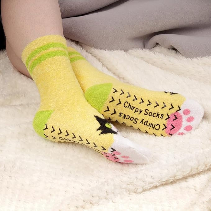 BambooMN Super Soft Warm Cute Women's Animal Non-Slip Fuzzy Fluffy Crew Winter Home Socks