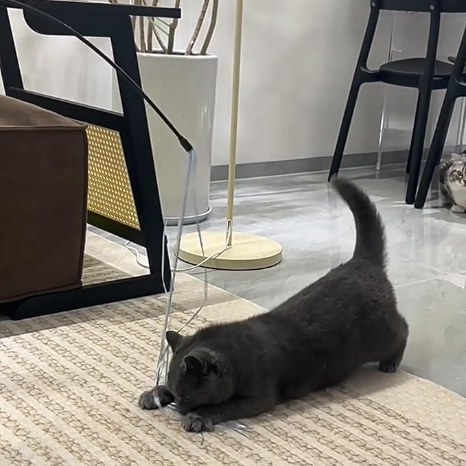 Cat Wand Toys, 3 PCS String Cat Toys Colorful Ribbon Cat Stick Interactive Cat Teaser Wand for Cat Kitten Kitty Playing Toy