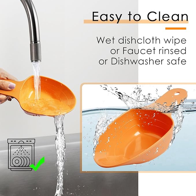 Dog Food Scoop-Melamine Pet Food Measuring Cup - 1 Cup 1/2 Cup 1/4 Cup Dog Cat Bird and Rabbit Food Feeding Scoop Dishwasher Safe - Orange