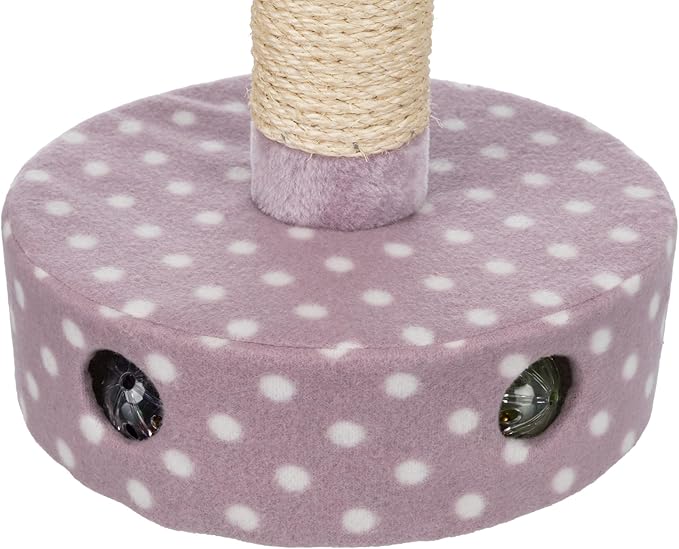 TRIXIE Junior Scratching Post Fleece Ideal for Small Cats and Kittens, Cat Scratcher with Toys