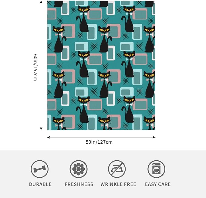 Medieval Cat Soft Throw Blanket Flannel Fleece Blankets Warm Cozy Lightweight Fuzzy Blanket for Bed Sofa Couch Home Decor 60"X50"