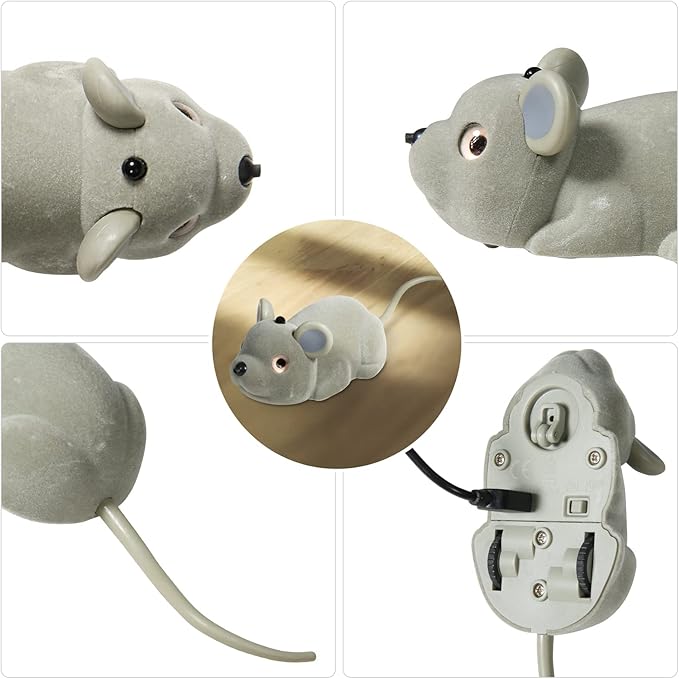 Cat Toys Mice Interactive Kitten Toys snake, Remote control and Smart Sensing Two Mode Mouse Rechargeable, Automatically Sense Obstacles and Escape, Realistic Animal Series Mice Tricky Toys (mice toy)