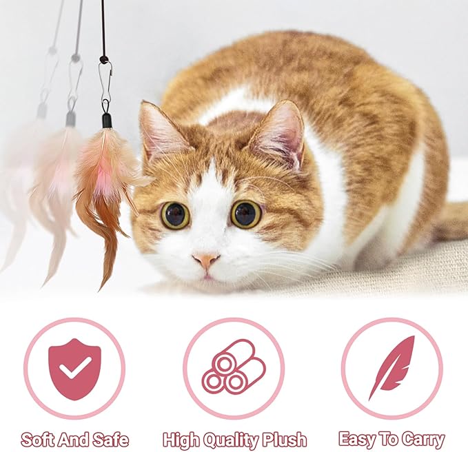 Interactive Cat Toy, Hanging Cat Toys for Indoor, cat Door Toy Replacements with Bell Kitten Toys for Indoor Cats Kitten