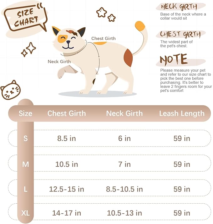 BINGPET Cat Harness with Leash Escape Proof - Fashionable Mesh Cat Dog Walking Harness Leads, Adjustable for Kitties Puppies Small Animals,Galaxy,XL