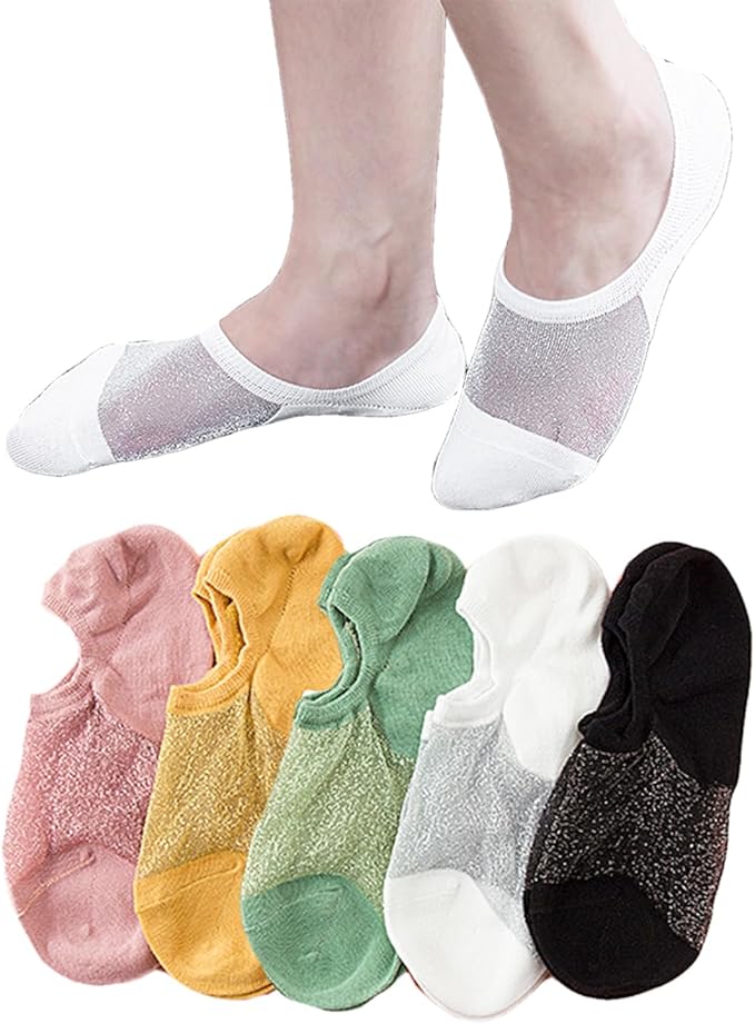 Benefeet Sox Sheer No Show Socks Women Girls Cute Thin Mesh Low Cut Liner Socks for Loafers Boat Shoes