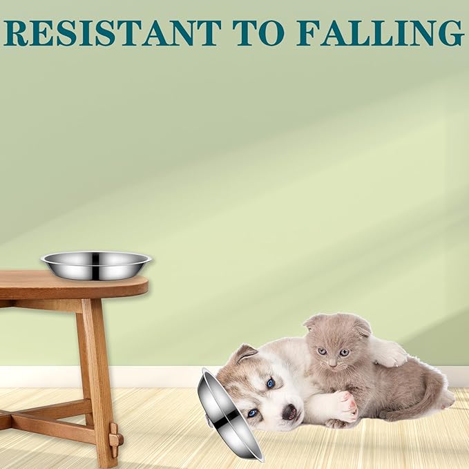 5Packs Cat-Bowls Cat Food Bowl - 6.1 Inch Stainless Steel Cat Food Bowl for Indoor Cats Shallow and Wide Cat Wet Food Bowl Pet Feeding Bowl Whisker Fatigue Relief Cat Bowl for Kitten Puppy Small Dog