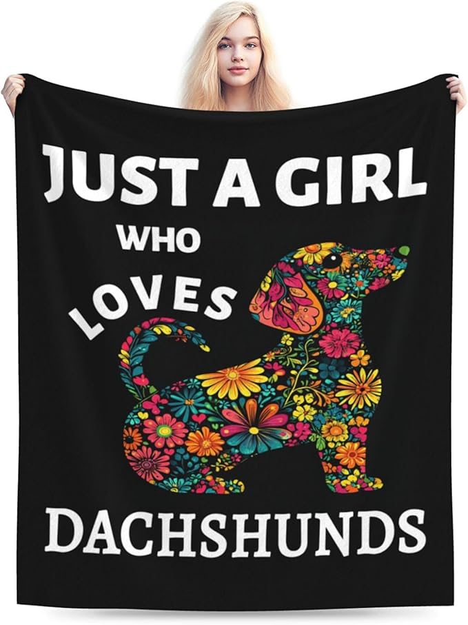 Dachshund Blanket Dachshund Gifts Soft Cozy Weiner Dog Plush Throw Blanket Super Warm Fleece Fuzzy Bedding Blanket for Kids Girls Boys Women Bed Decor Stuff 40"X50"