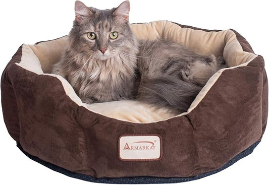 Armarkat C01HKF/MH Cozy Pet Bed 20-Inch Diameter, Mocha Beige