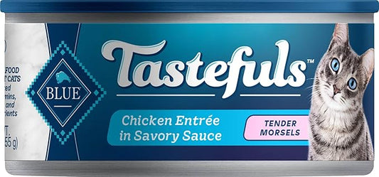 Blue Buffalo Tastefuls Natural Tender Morsels Wet Cat Food, Chicken Entrée 5.5-oz cans (Pack of 1)