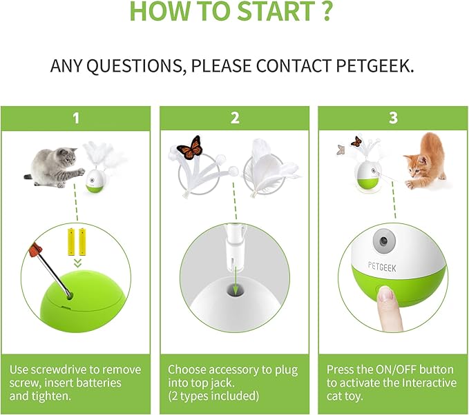 PETGEEK Laser Pointer Cat Toy Interactive Cat Toy for Indoor Cat Toys, Cat Laser Toy with Bird Squeaky, Cat Toy with Cat Wand Replacement, Best Gift for Birthday, Thanksgiving, Christmas, New Year