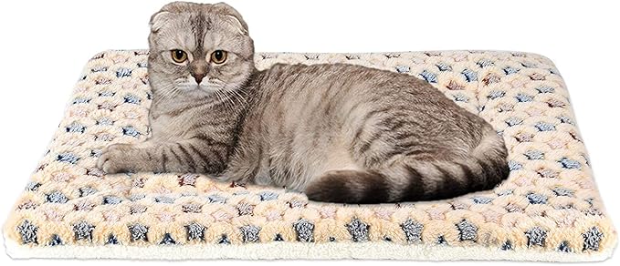 FJWYSANGU Pet Blanket Premium Fluffy Flannel Cushion Soft and Warm Mat for Dogs Cats Small Size Animal Yellow Stars