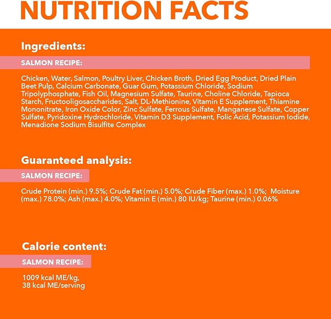 IAMS Perfect Portions Indoor Adult Grain Free Wet Cat Food Paté, Salmon Recipe, 2.6 oz. Easy Peel Twin-Pack Trays (24 Count, 48 Servings)