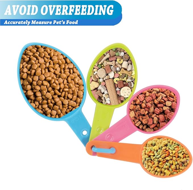 Pet Food Scoops Plastic Measuring Cups Set for Dog Cat and Bird Food (Random Color)