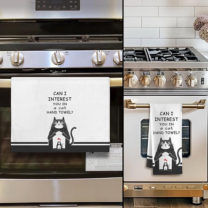 Cat Kitchen Towels,Cat Hand Towel,Cat towels,Cat Dish Towel,Funny Kitchen Towels,Black Cat Gifts,Cat Lady Gifts,Black Cat Decor,Cat kitchen Accessories,Cat Mom Gifts,Gifts for Cat Lovers for Women